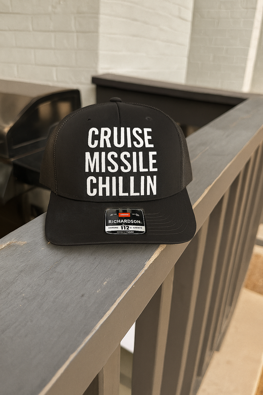 CRUISE MISSILE CHILLIN - Black Trucker Hat