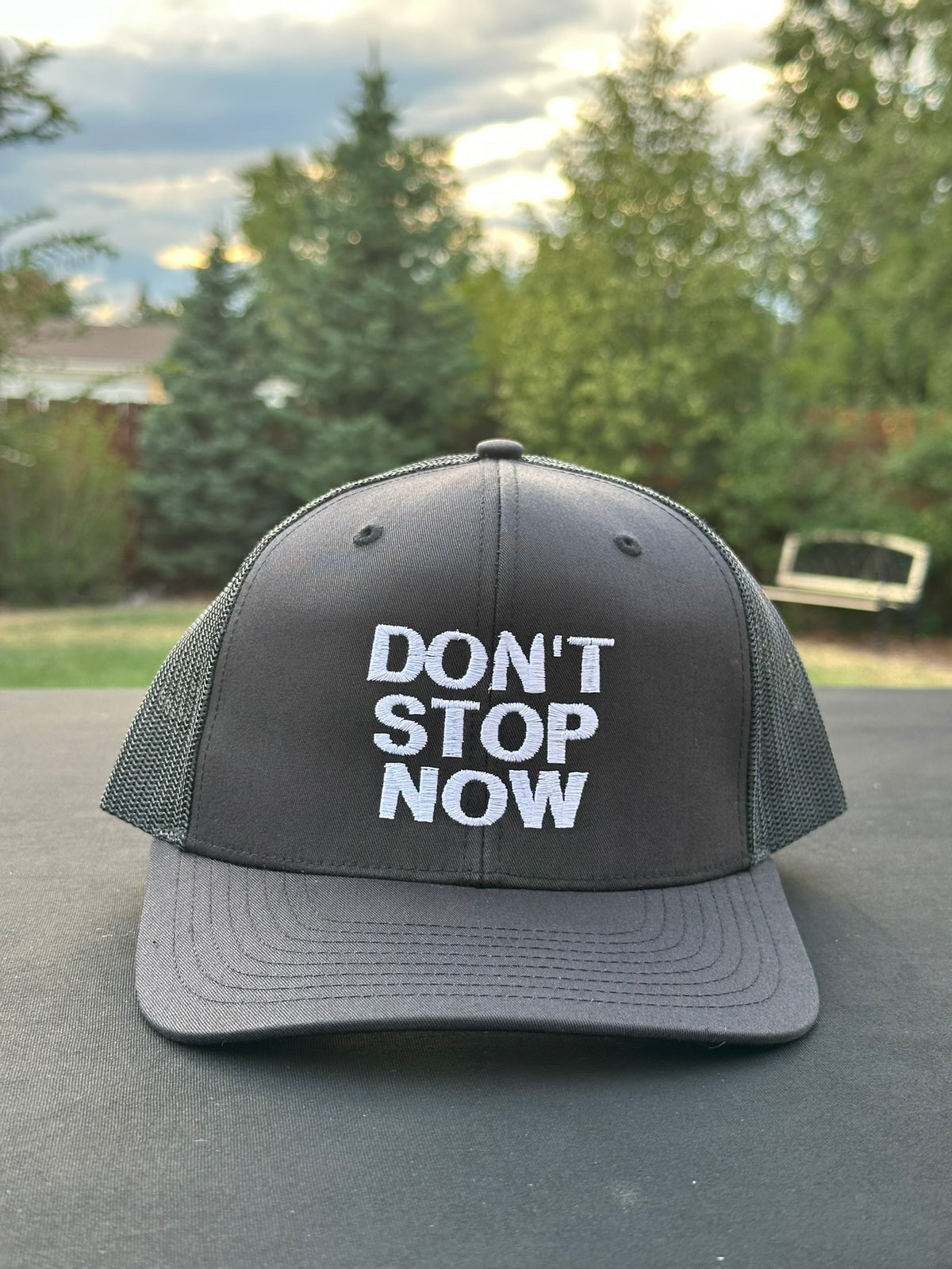 DON’T STOP NOW - Black Trucker Hat