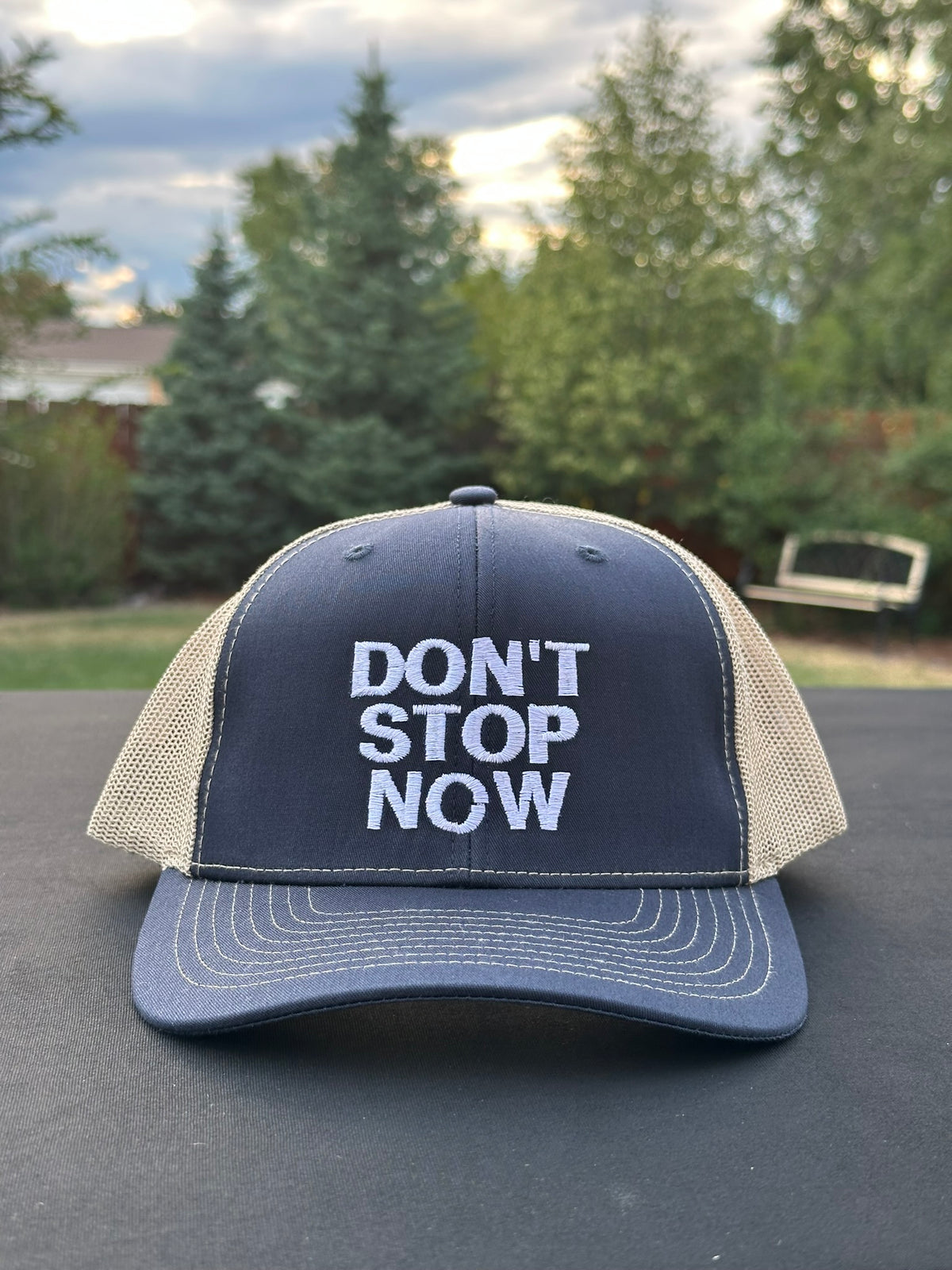 DON’T STOP NOW - Black Trucker Hat